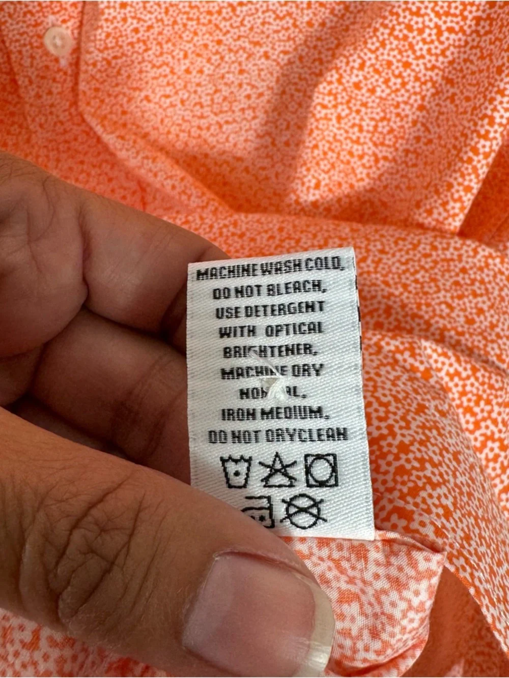 Psycho Bunny Button Down Shirt 2XL Orange Floral Print Lightweight - Picture 5 of 9